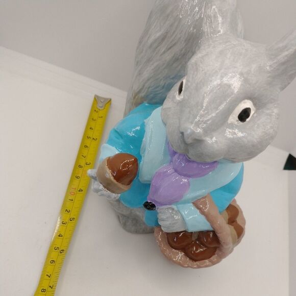 Hand Crafted Vintage Ceramic Squirrel with Acorns in a Basket - Picture 2 of 10